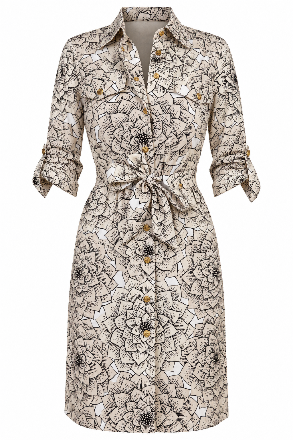 Vestido Tory Burch Floral con Cinturón