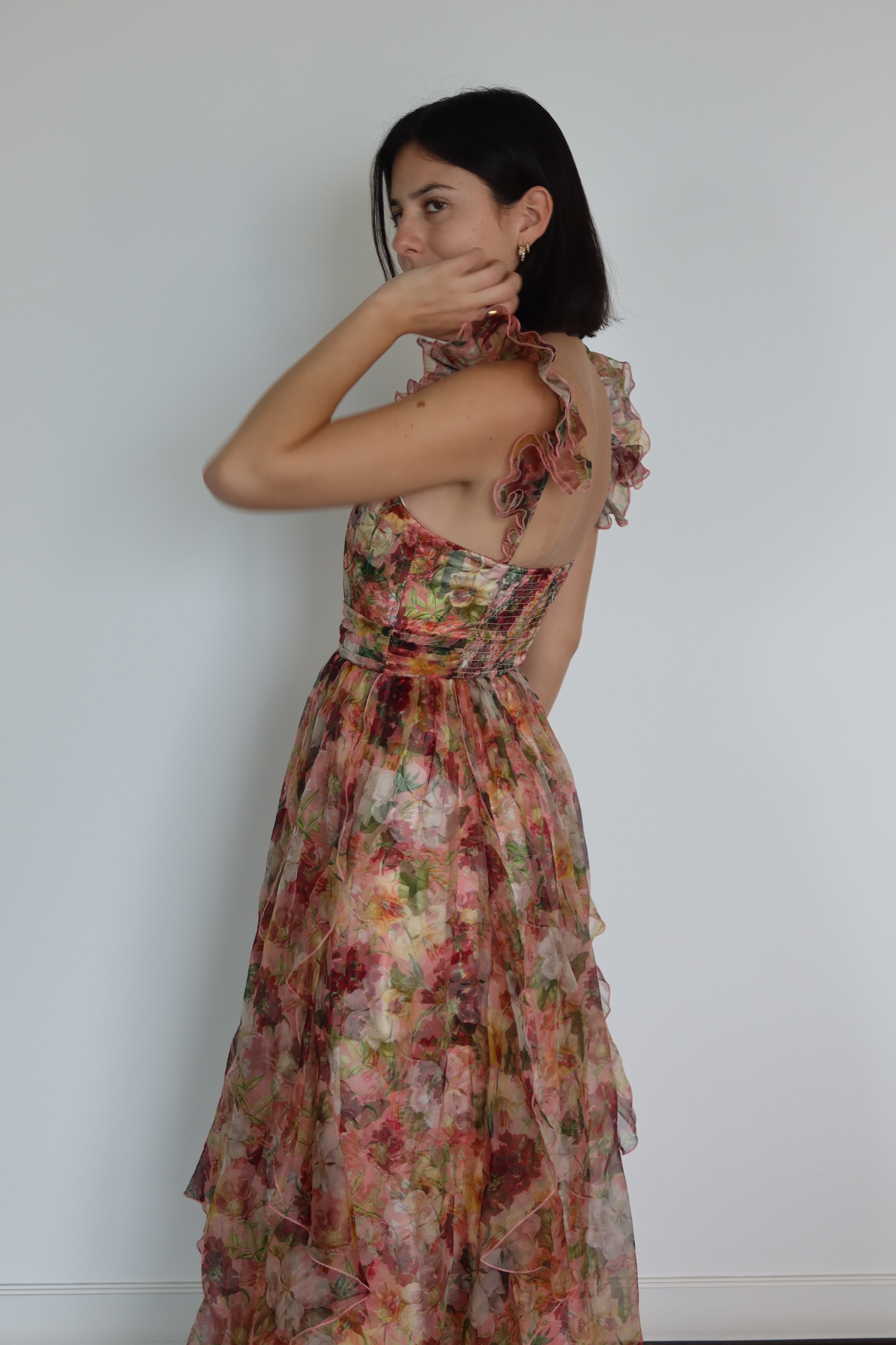 Vestido Maxi de Organza Floral de Alice + Olivia