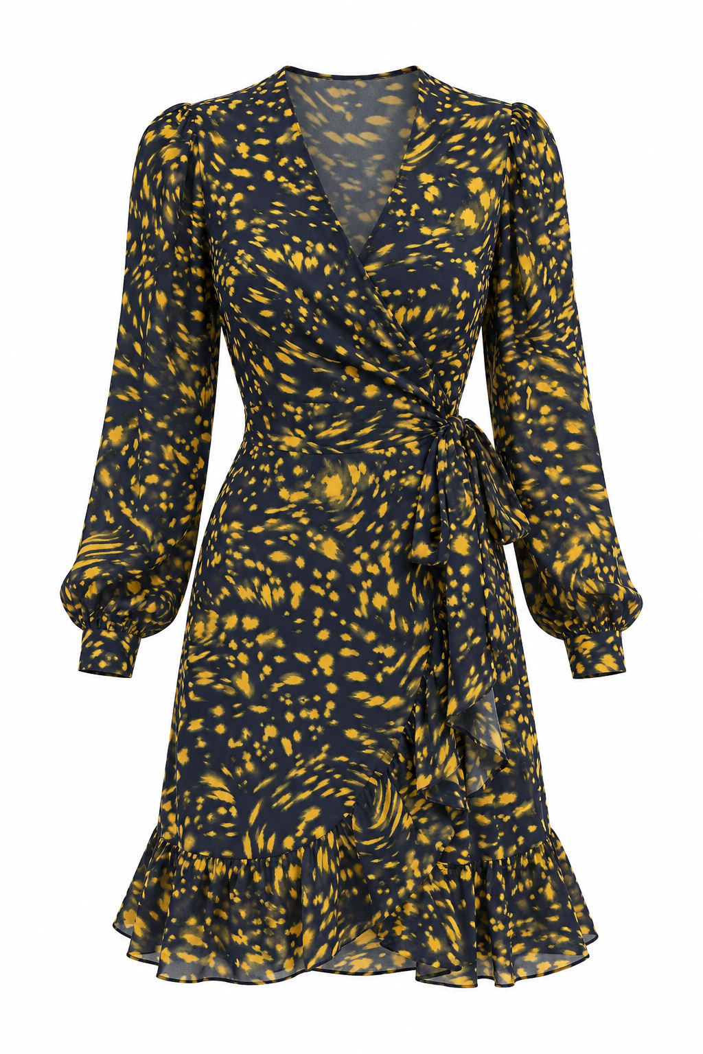 Maje Abstract Print Wrap Mini Dress