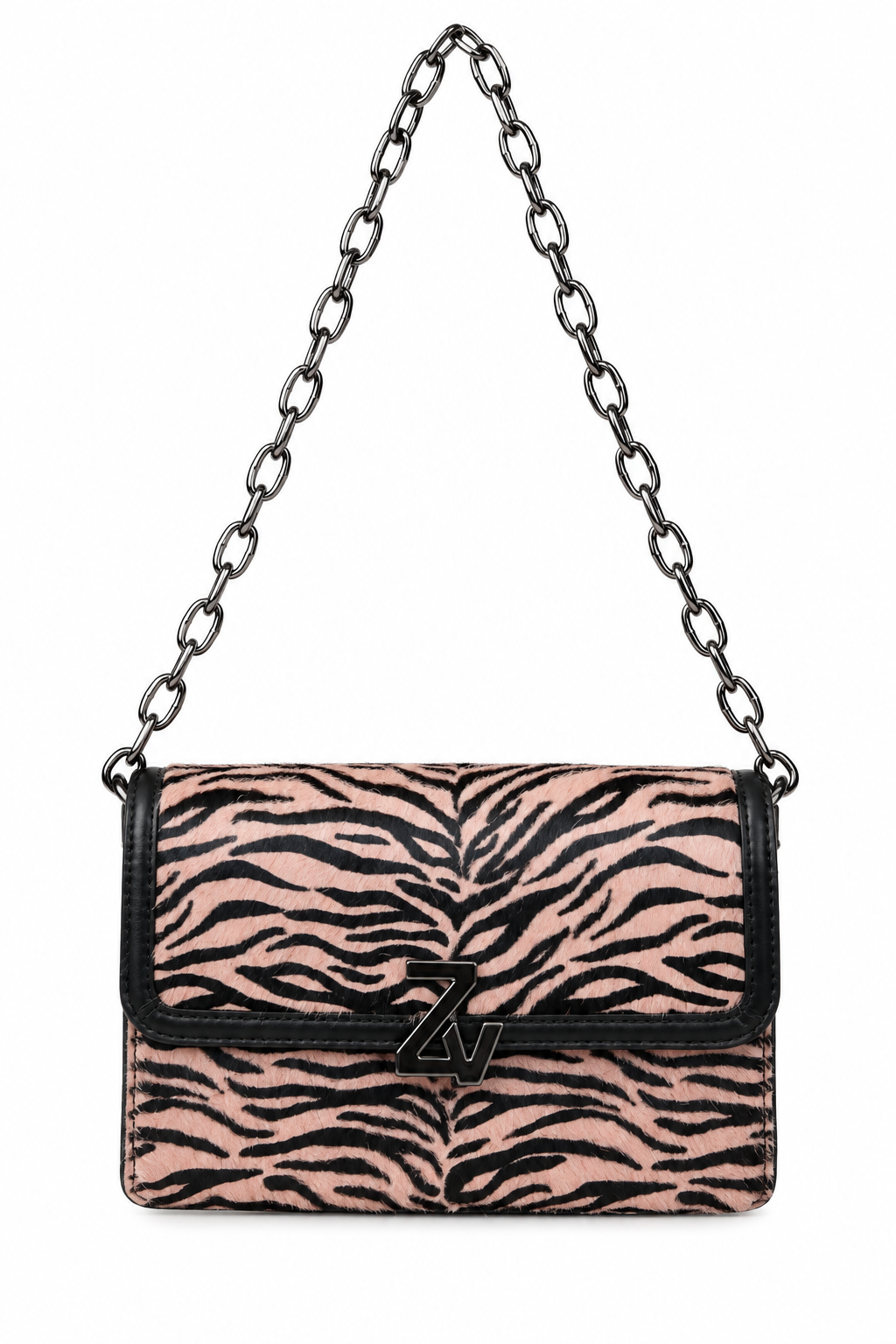 Zadig & Voltaire Pink Zebra Print Shoulder Bag