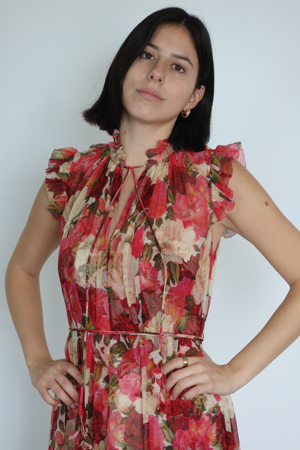 Vestido Midi Floral con Volantes de Zimmermann