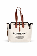 Burberry Logo Canvas Tote Bag with Pouch