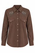Camisa Marrón con Pedrería de The Kooples
