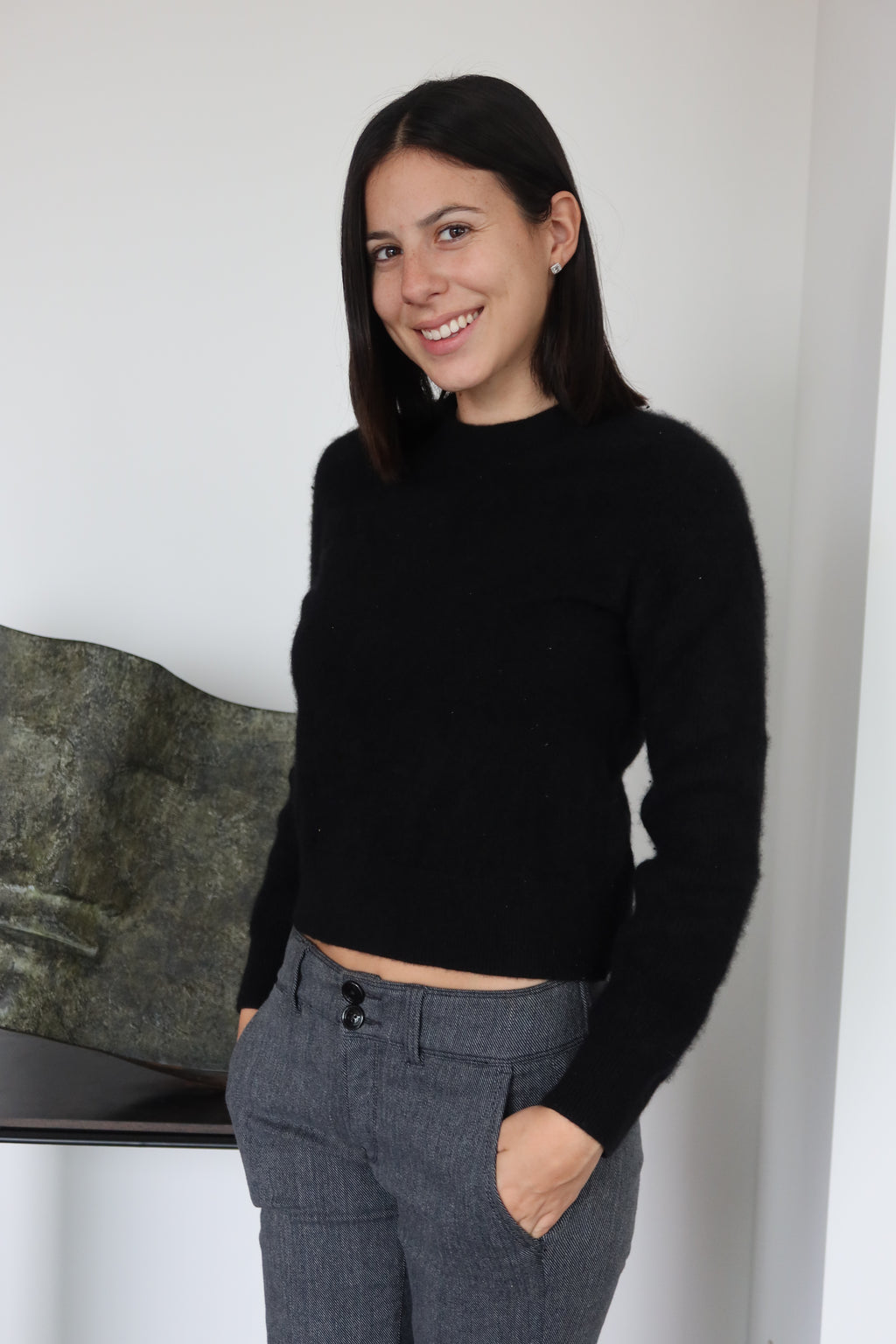 Rag & Bone Black Cashmere Crewneck Sweater