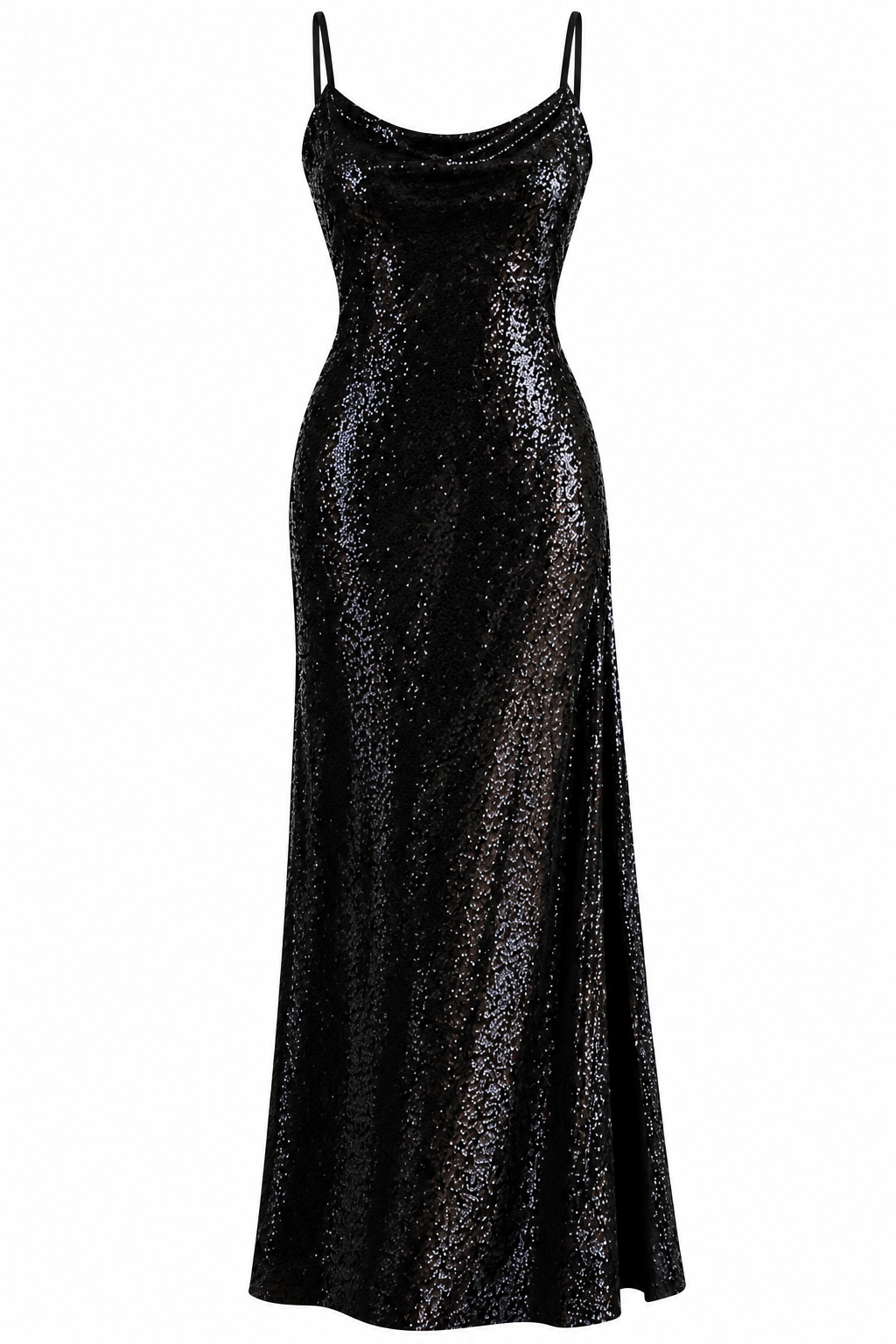AllSaints Black Sequin Maxi Dress