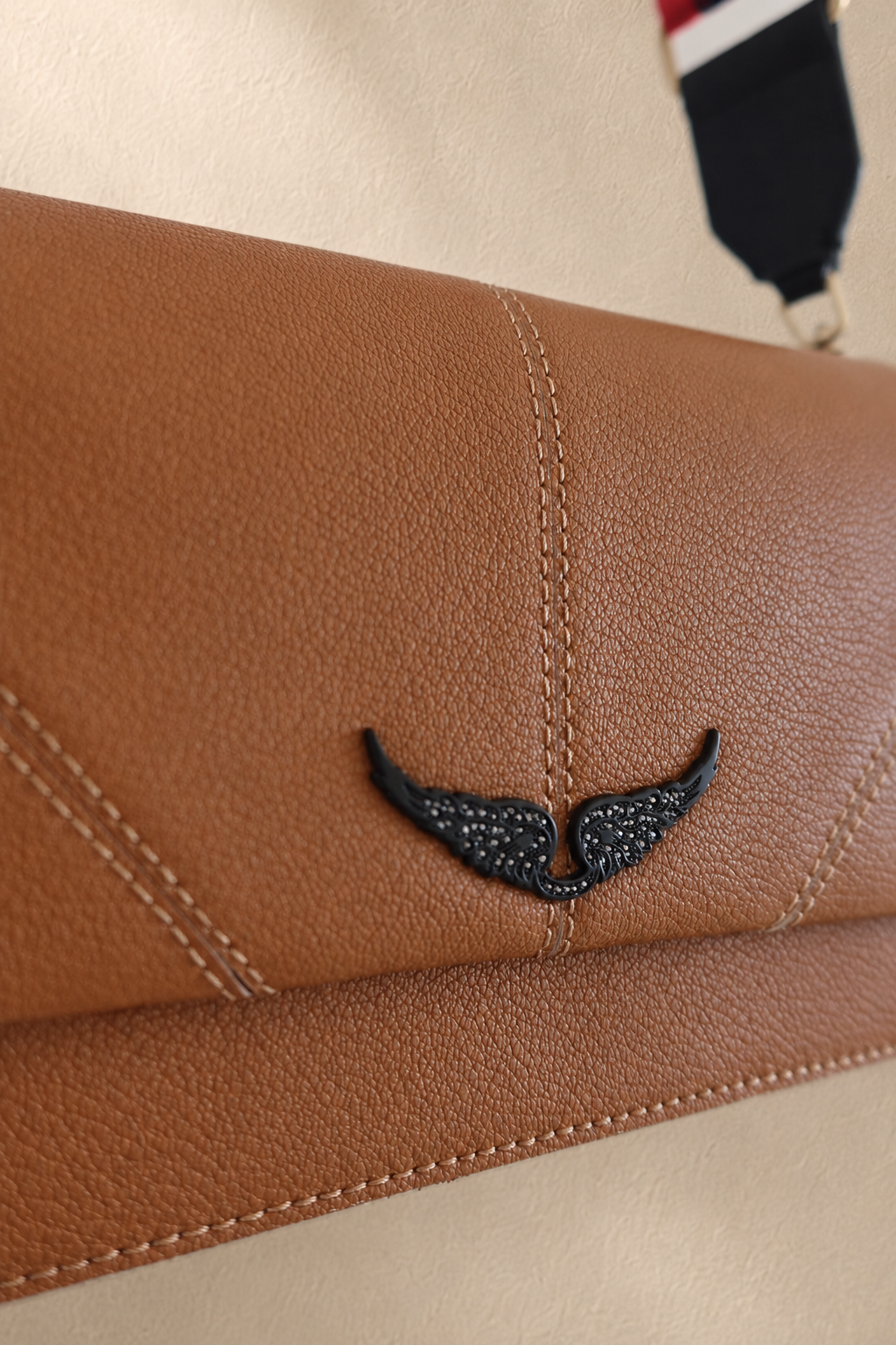 Zadig & Voltaire Cartera de Hombro de Cuero Camel