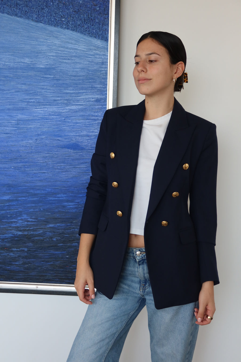Banana Republic Navy Blazer with Gold Buttons