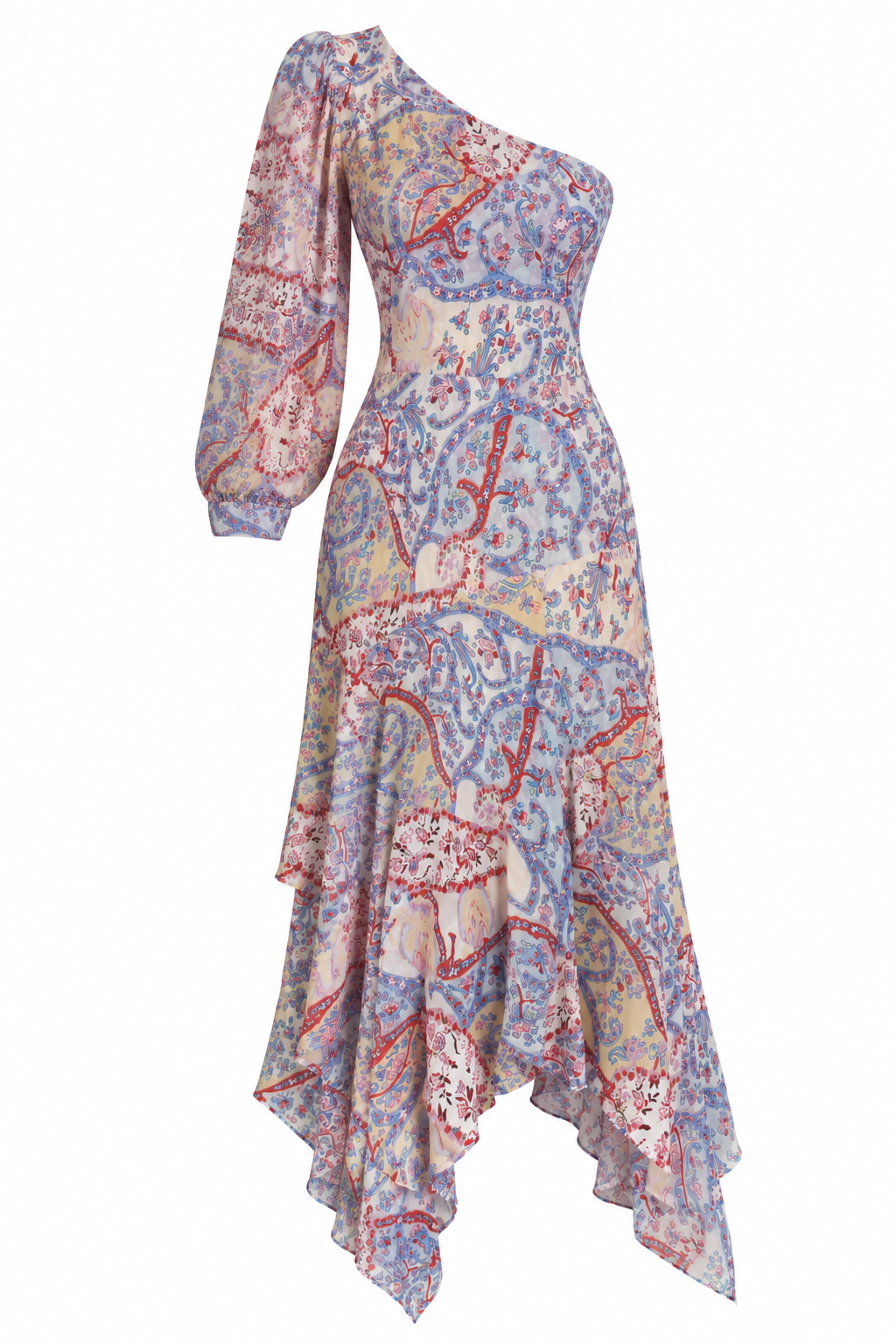 Veronica Beard Vestido Maxi Estampado de Un Hombro
