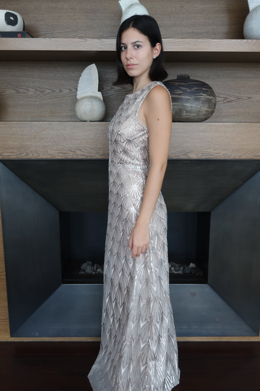 Vestido Largo BCBG con Lentejuelas