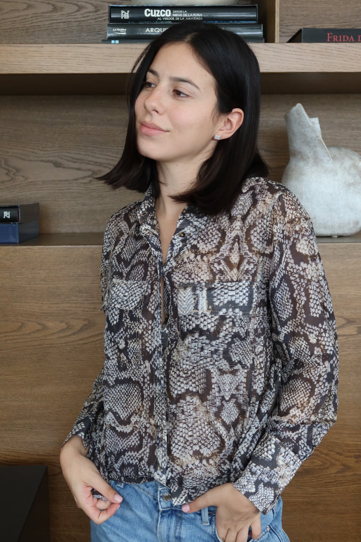 Massimo Dutti Snakeskin-Print Blouse