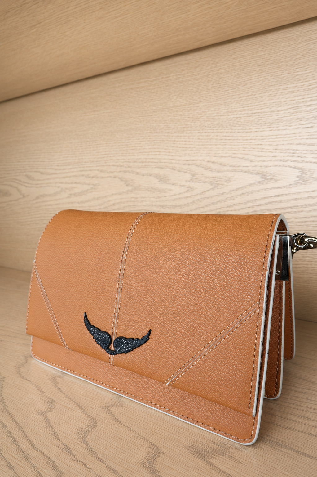 Zadig & Voltaire Cartera de Hombro de Cuero Camel