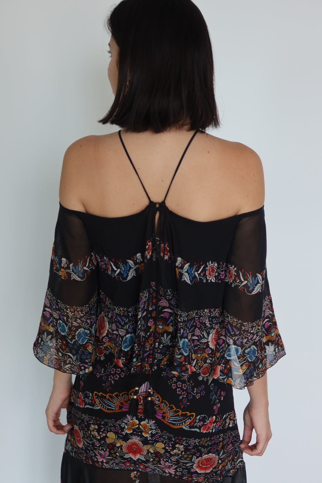 Roberto Cavalli Black Floral Silk Maxi Dress