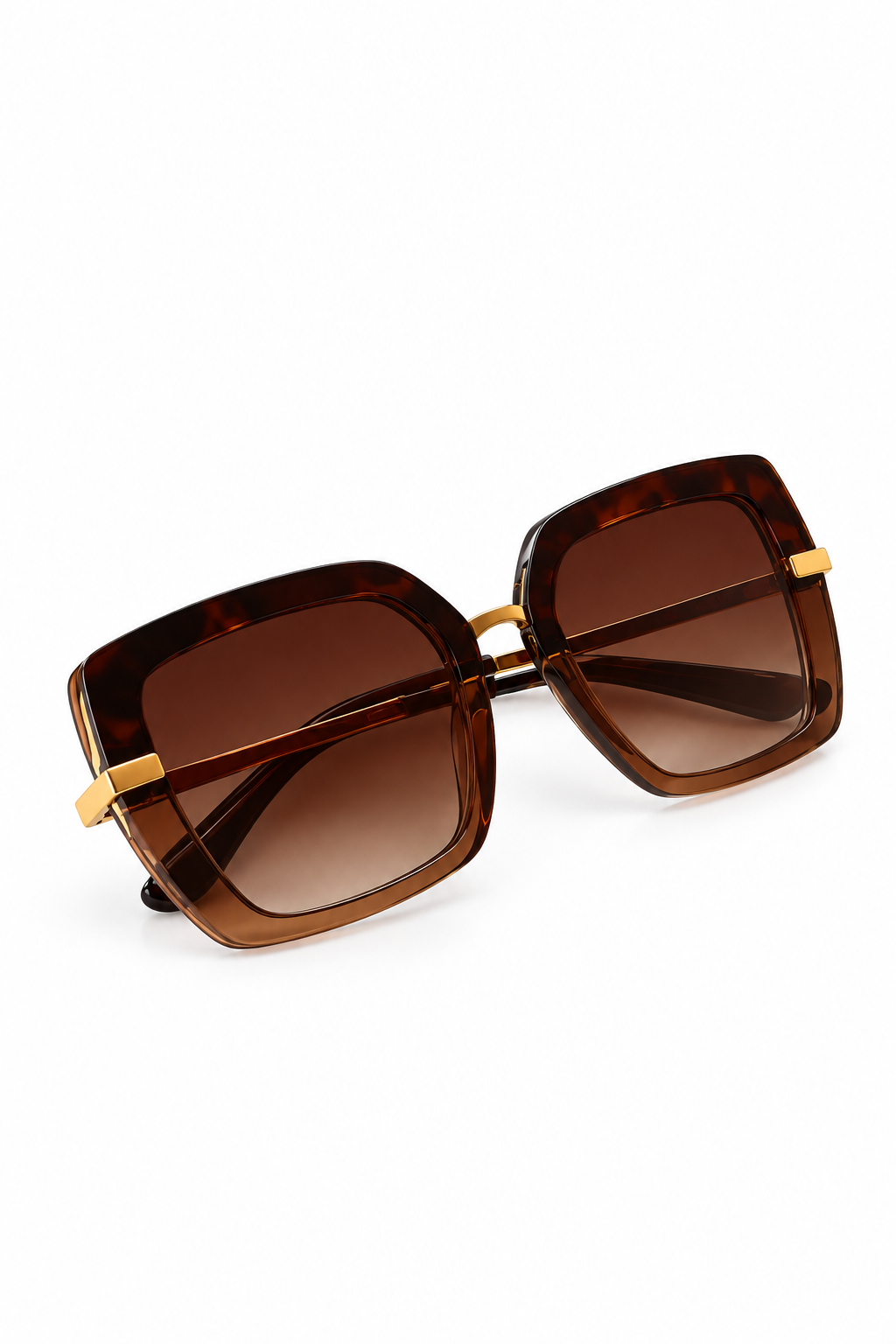 Dolce & Gabbana Tortoiseshell & Gold Square Sunglasses