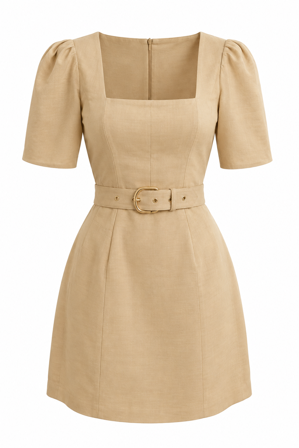 Intermix Beige Belted Mini Dress