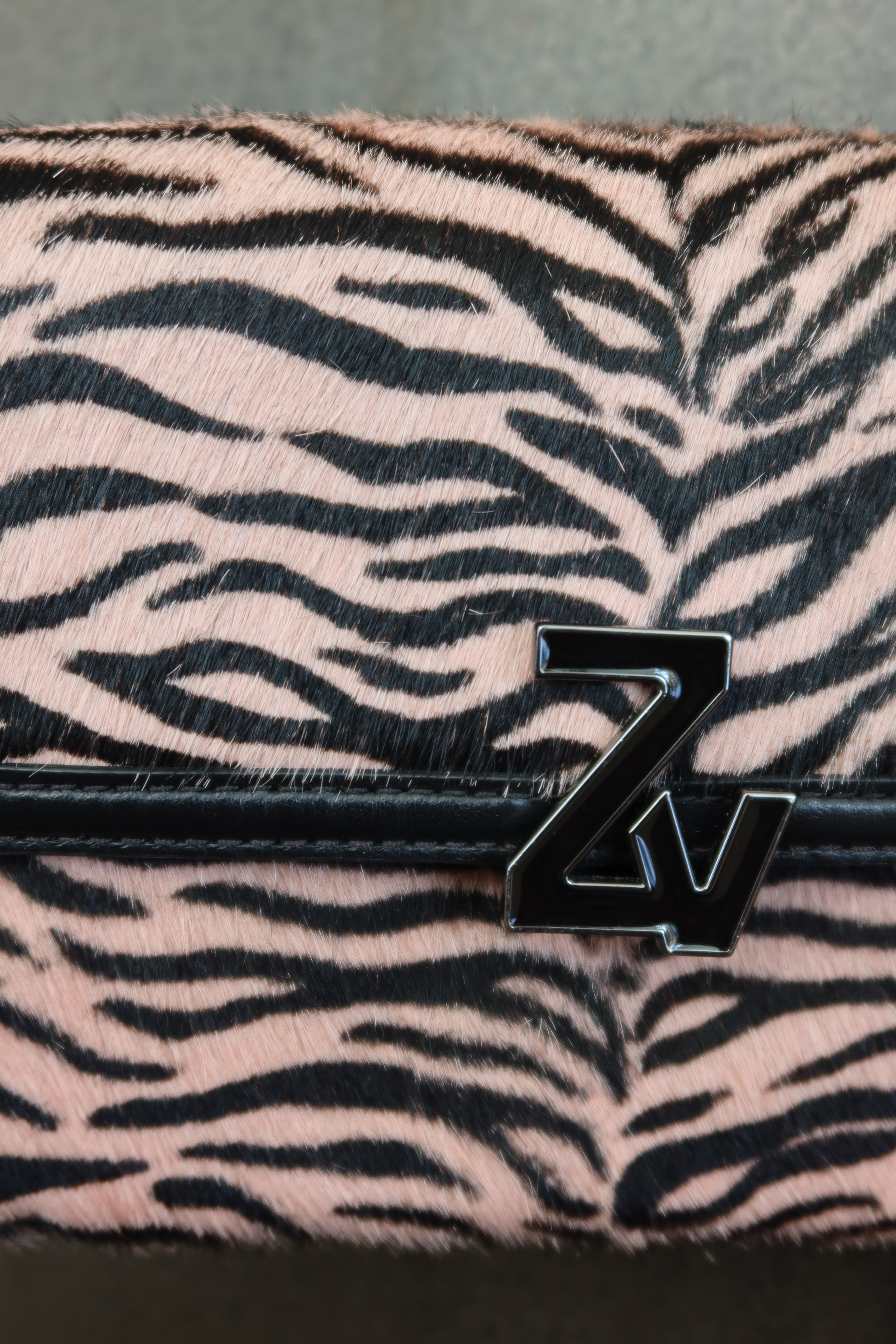 Zadig & Voltaire Pink Zebra Print Shoulder Bag