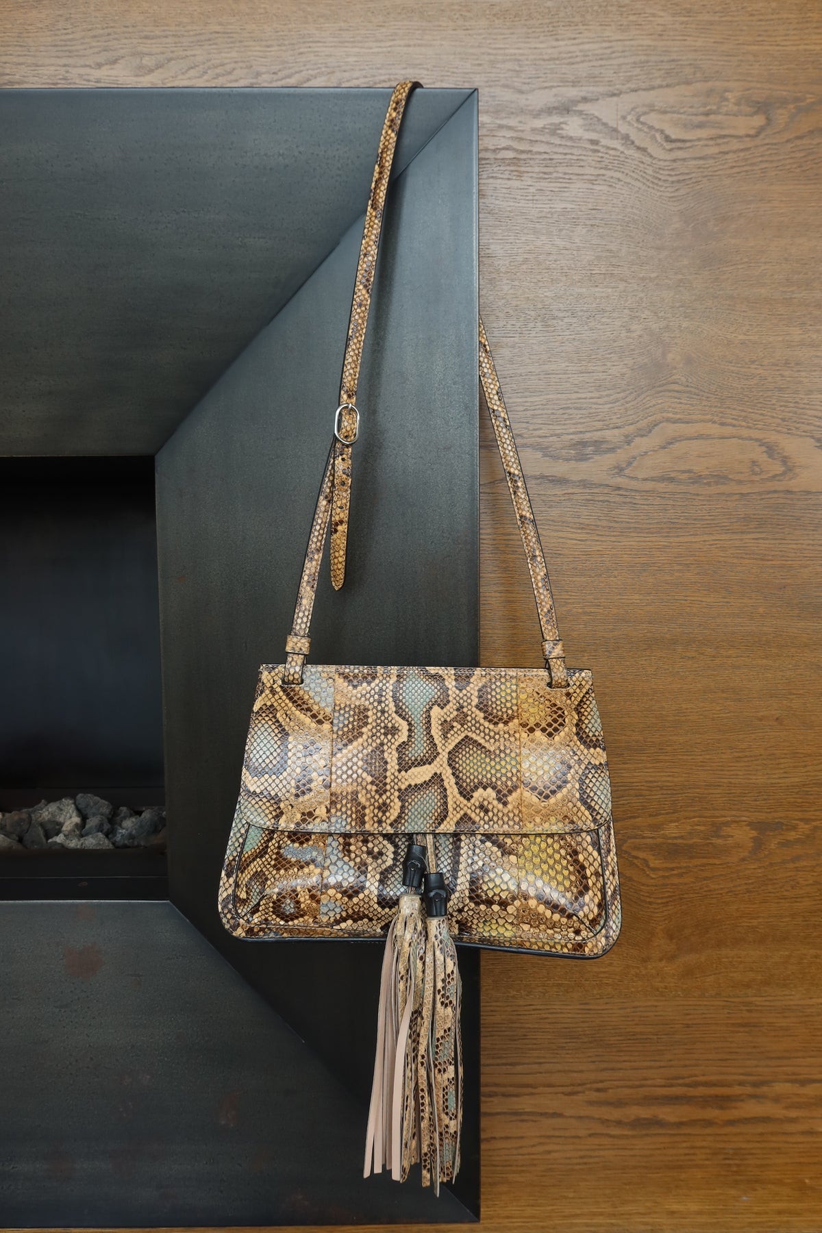 Gucci Python Tassel Shoulder Bag