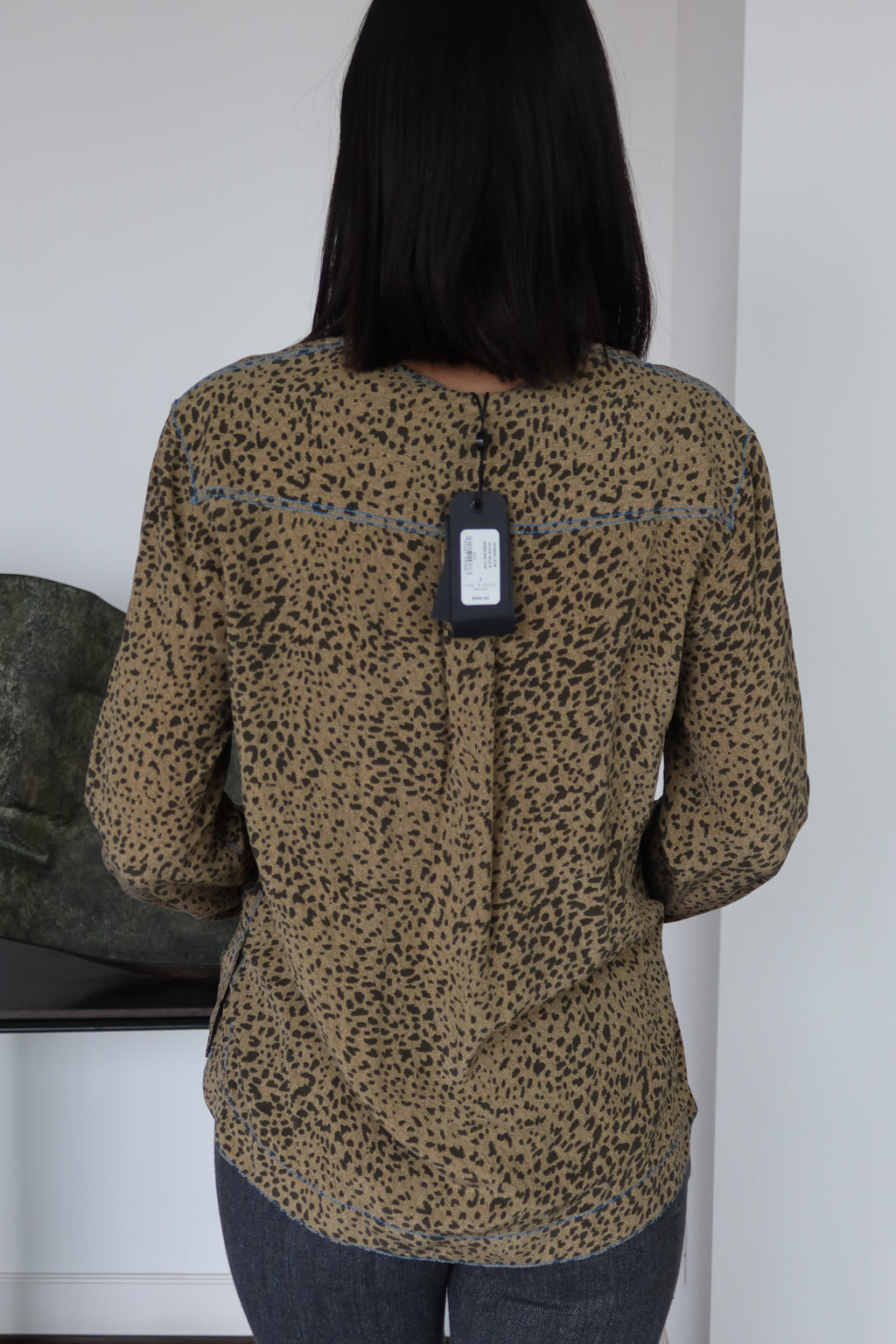 Blusa Animal Print con Escote en V Rag & Bone