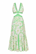 Sandro Floral Cut-Out Maxi Dress