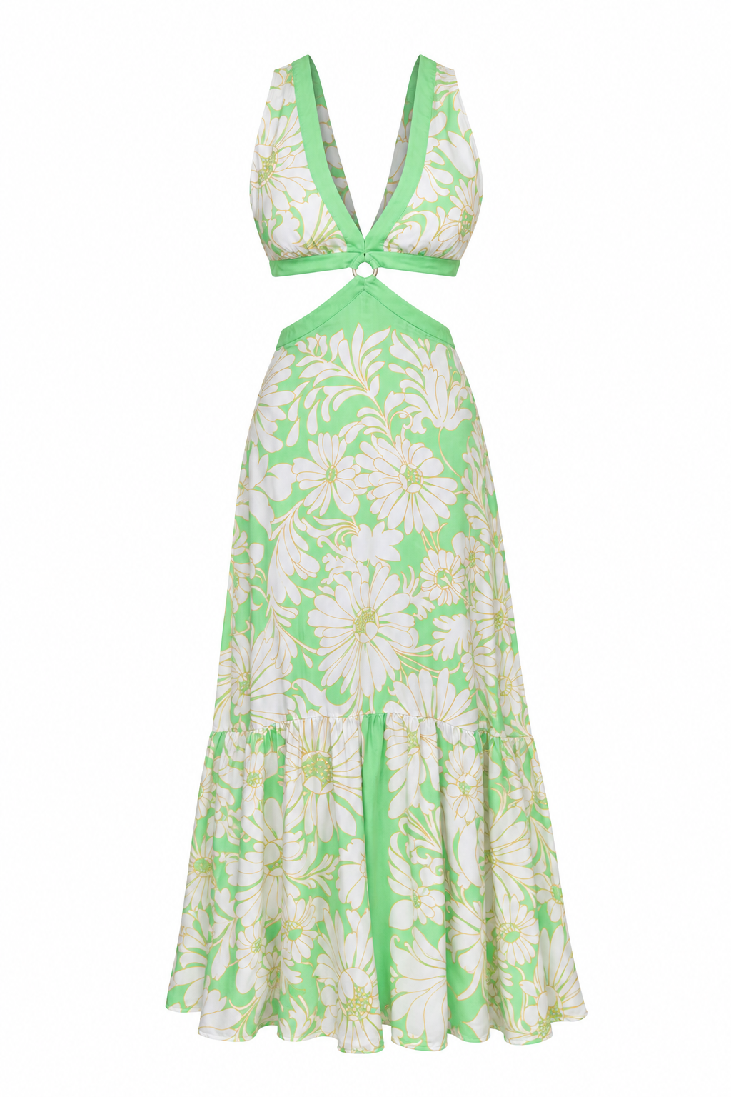 Vestido Largo Floral con Cut-Outs Sandro