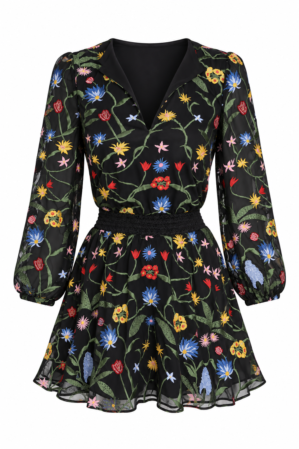Alice + Olivia Floral Embroidered Dress