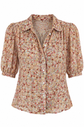 ba&sh Floral Print Puff-Sleeve Blouse