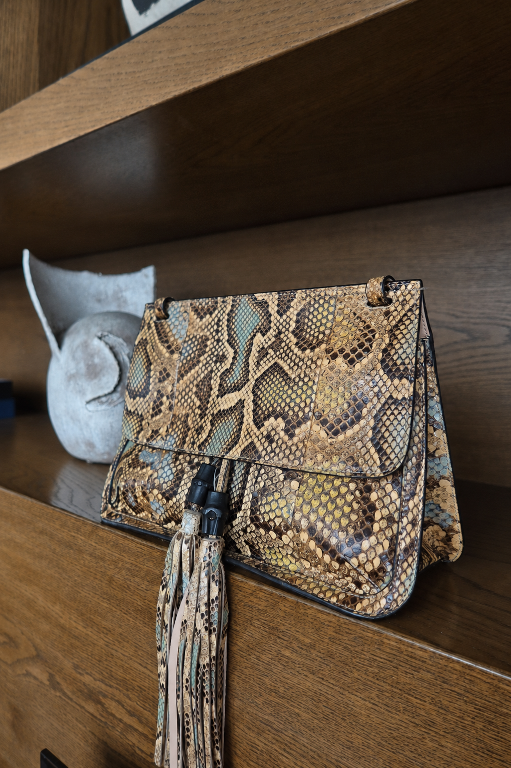 Gucci Python Tassel Shoulder Bag