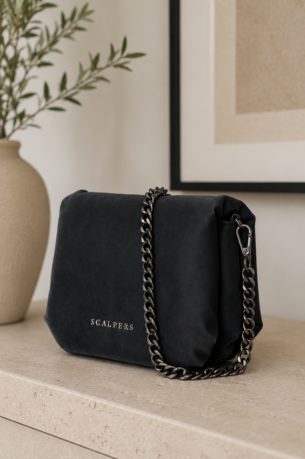 Scalpers Black Chain Shoulder Bag