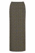 Paco Rabanne Blue & Yellow Floral Print Maxi Skirt