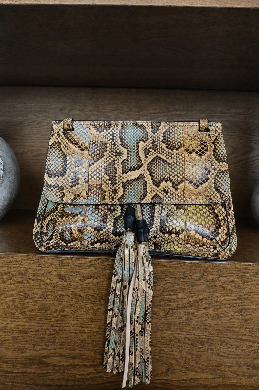 Gucci Python Tassel Shoulder Bag
