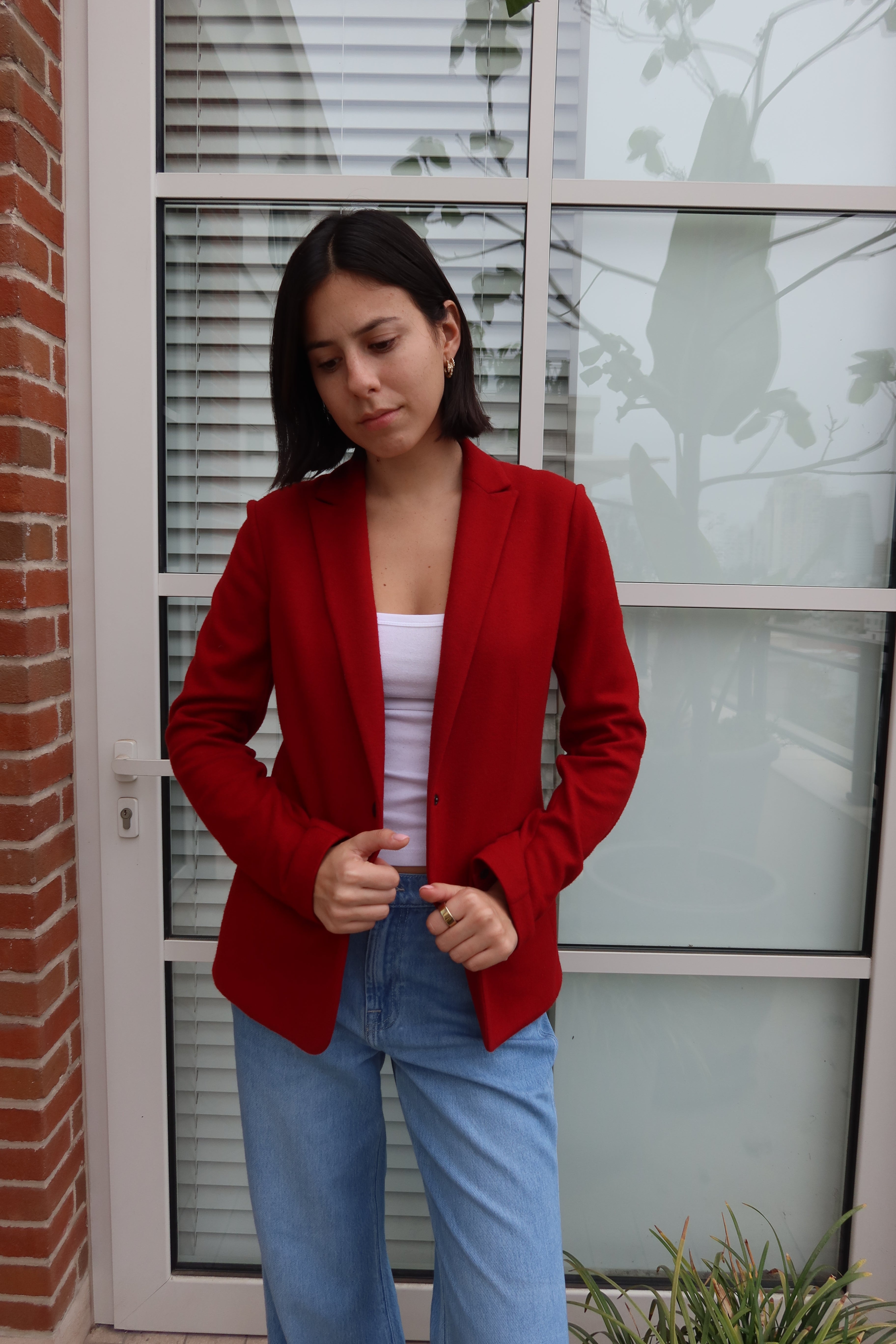 Blazer Rojo Entallado de Rag & Bone