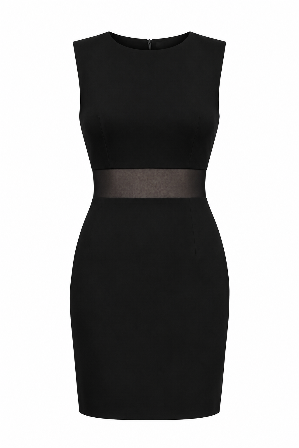 Elizabeth and James Black Mesh Cutout Mini Dress