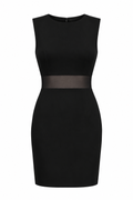Elizabeth and James Black Mesh Cutout Mini Dress
