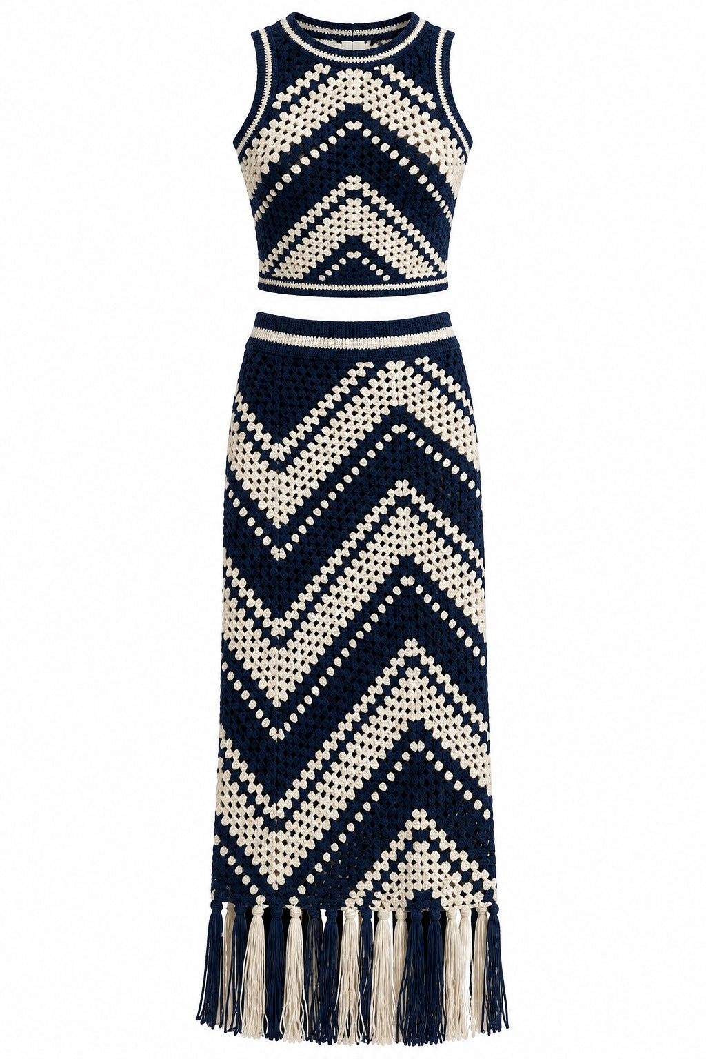 Zimmermann Navy & Ivory Crochet Set