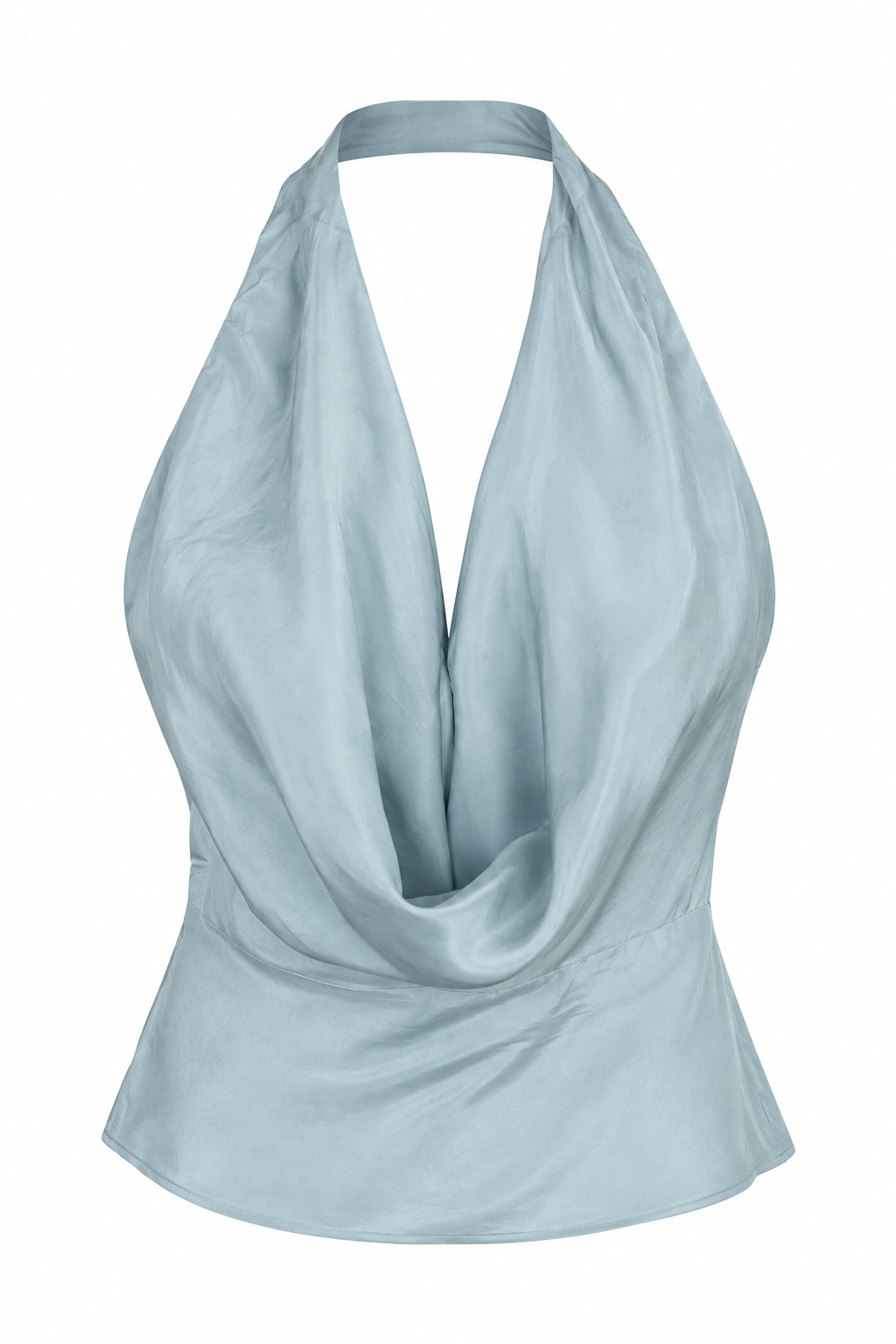 Reformation Top Halter de Seda Celeste