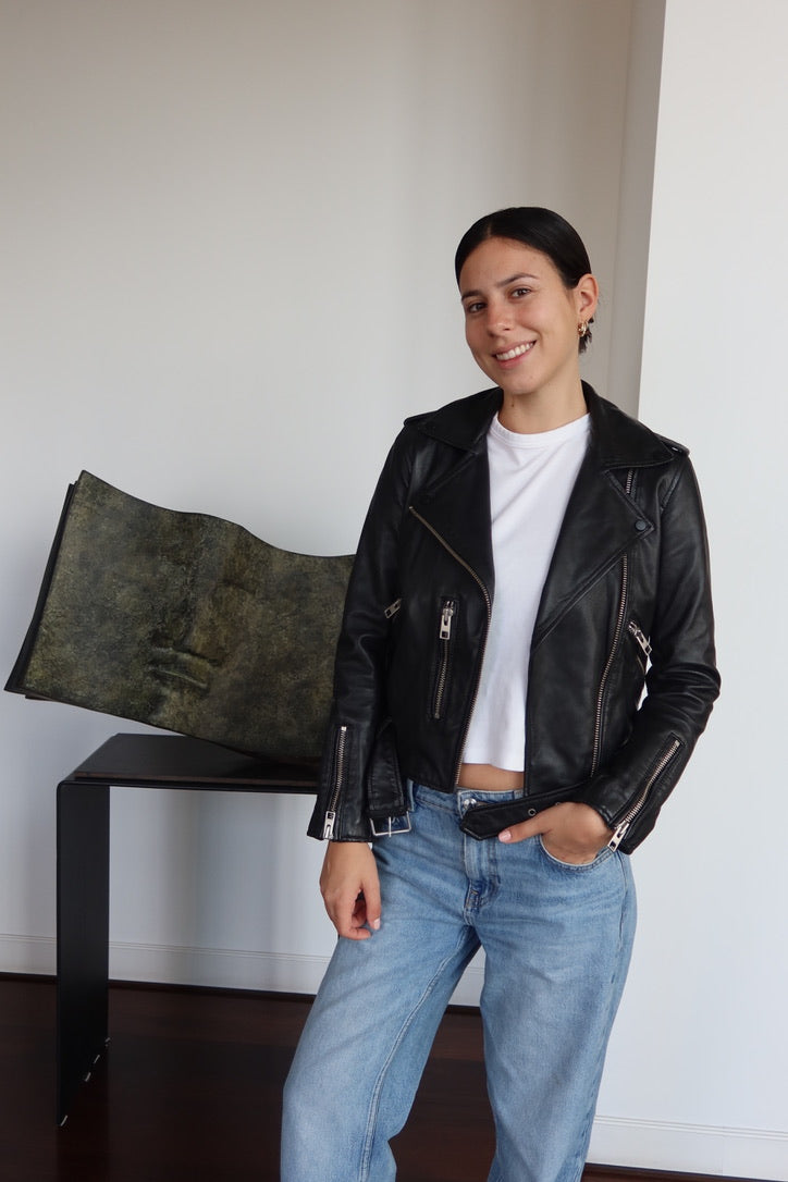 All Saints Black Leather Biker Jacket