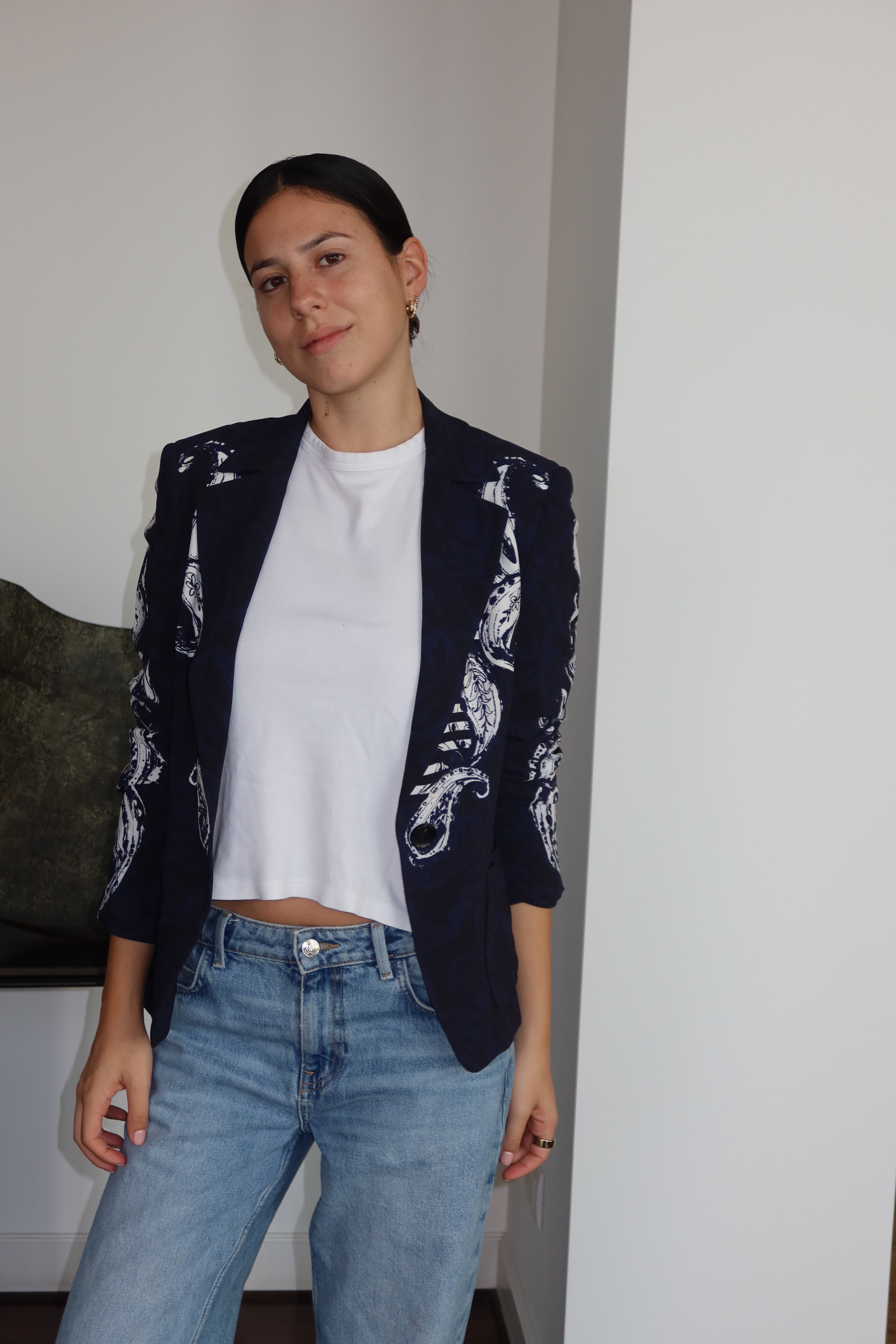 Escada Blue Printed Blazer
