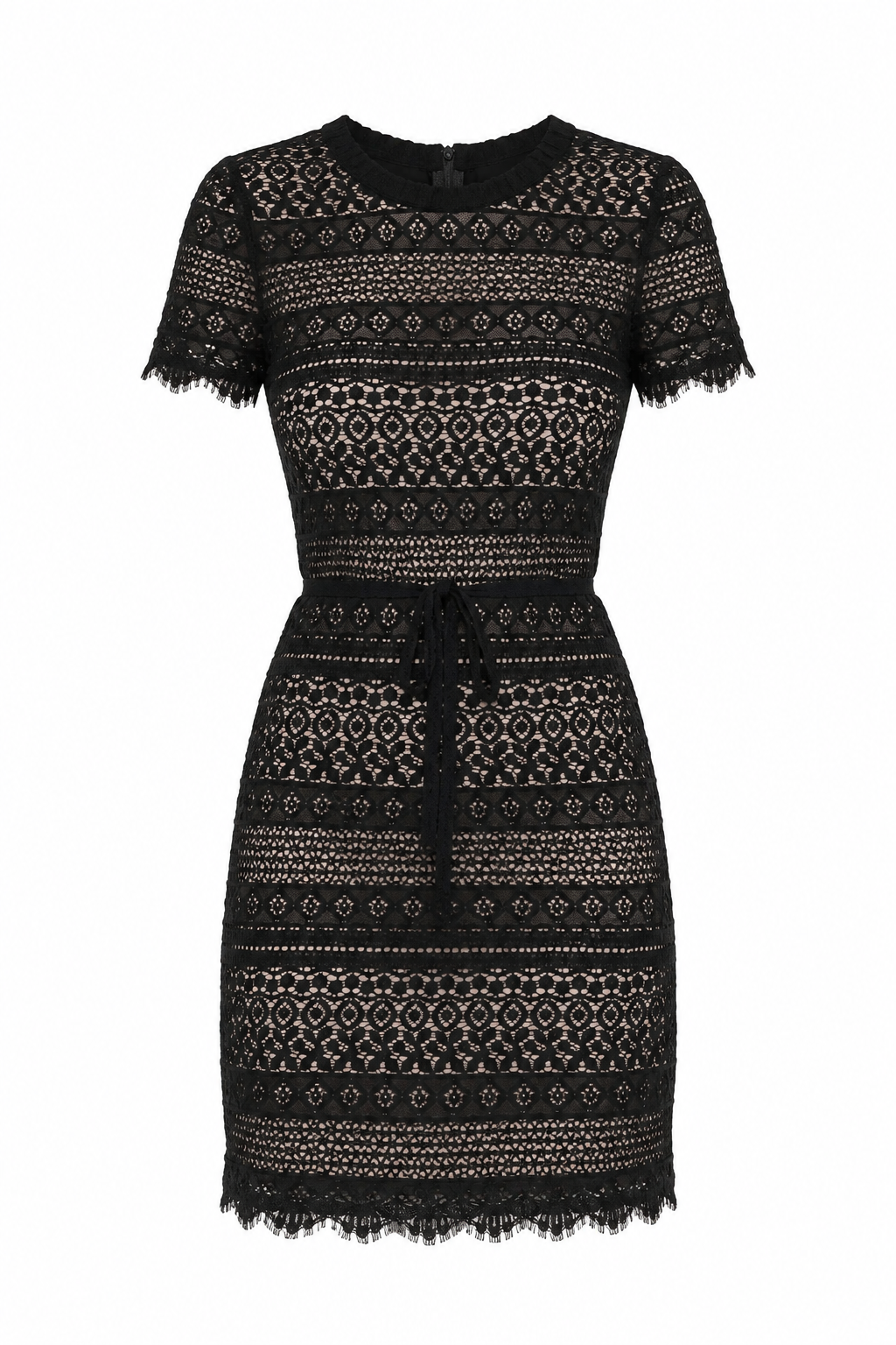 Vestido Mini de Encaje Negro BCBG