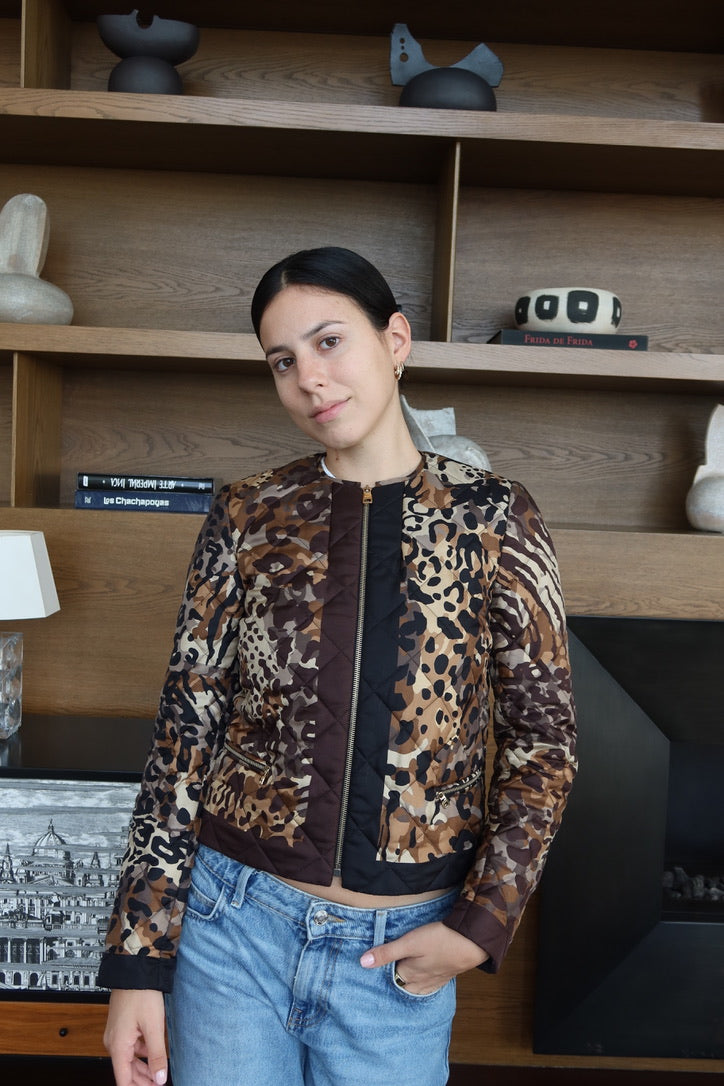 Salvatore Ferragamo Patchwork Leopard Jacket