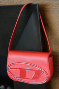 Diesel Red Leather Shoulder Bag