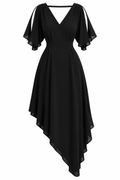Vestido Negro Drapeado de Alice + Olivia 