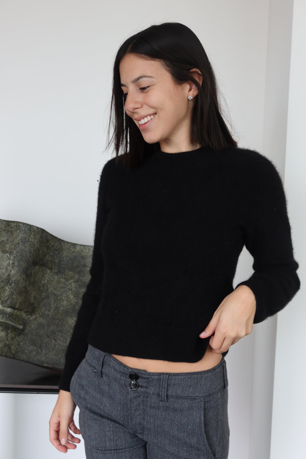 Rag & Bone Black Cashmere Crewneck Sweater