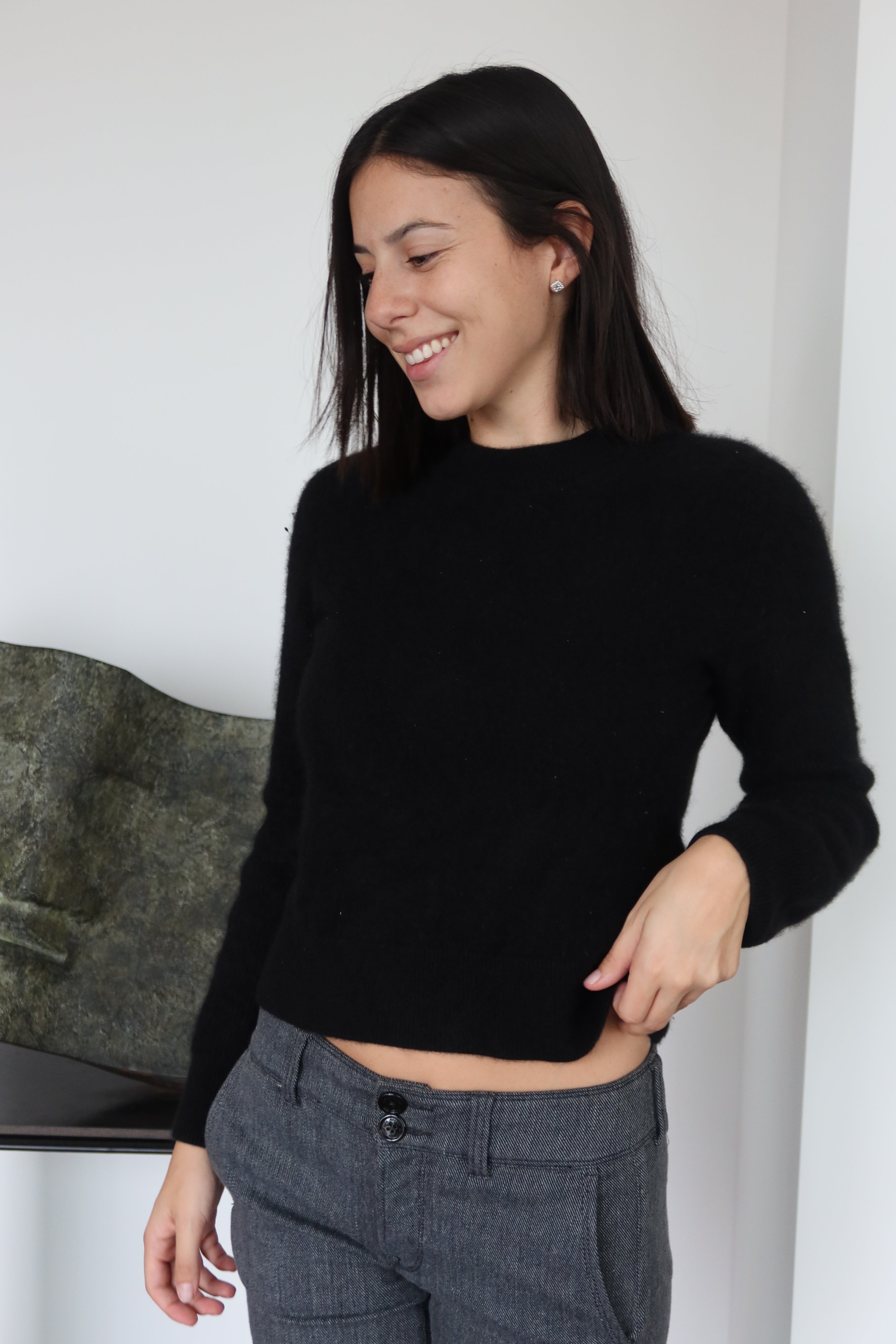 Rag & Bone Black Cashmere Crewneck Sweater