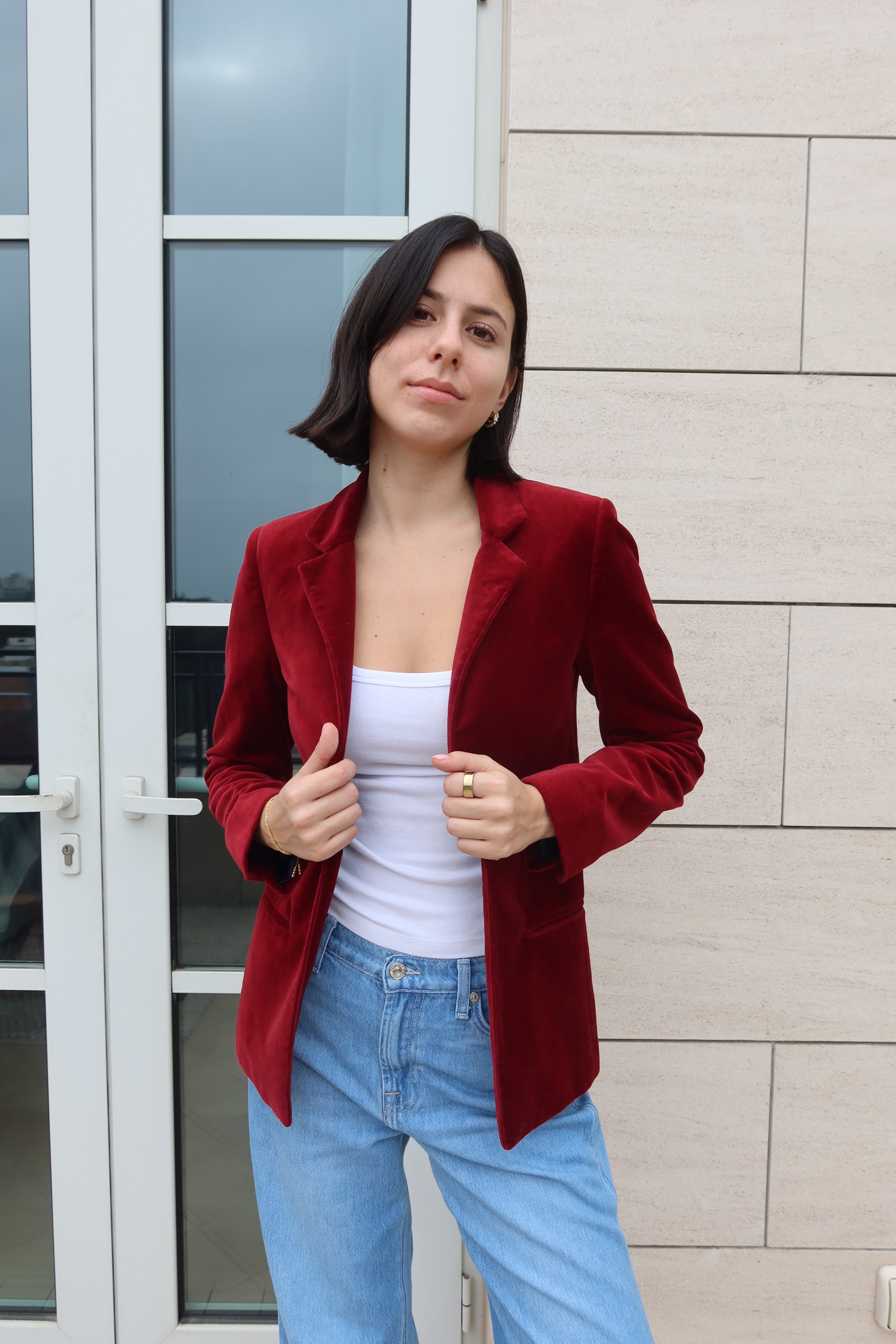Zadig & Voltaire Burgundy Velvet Jacket