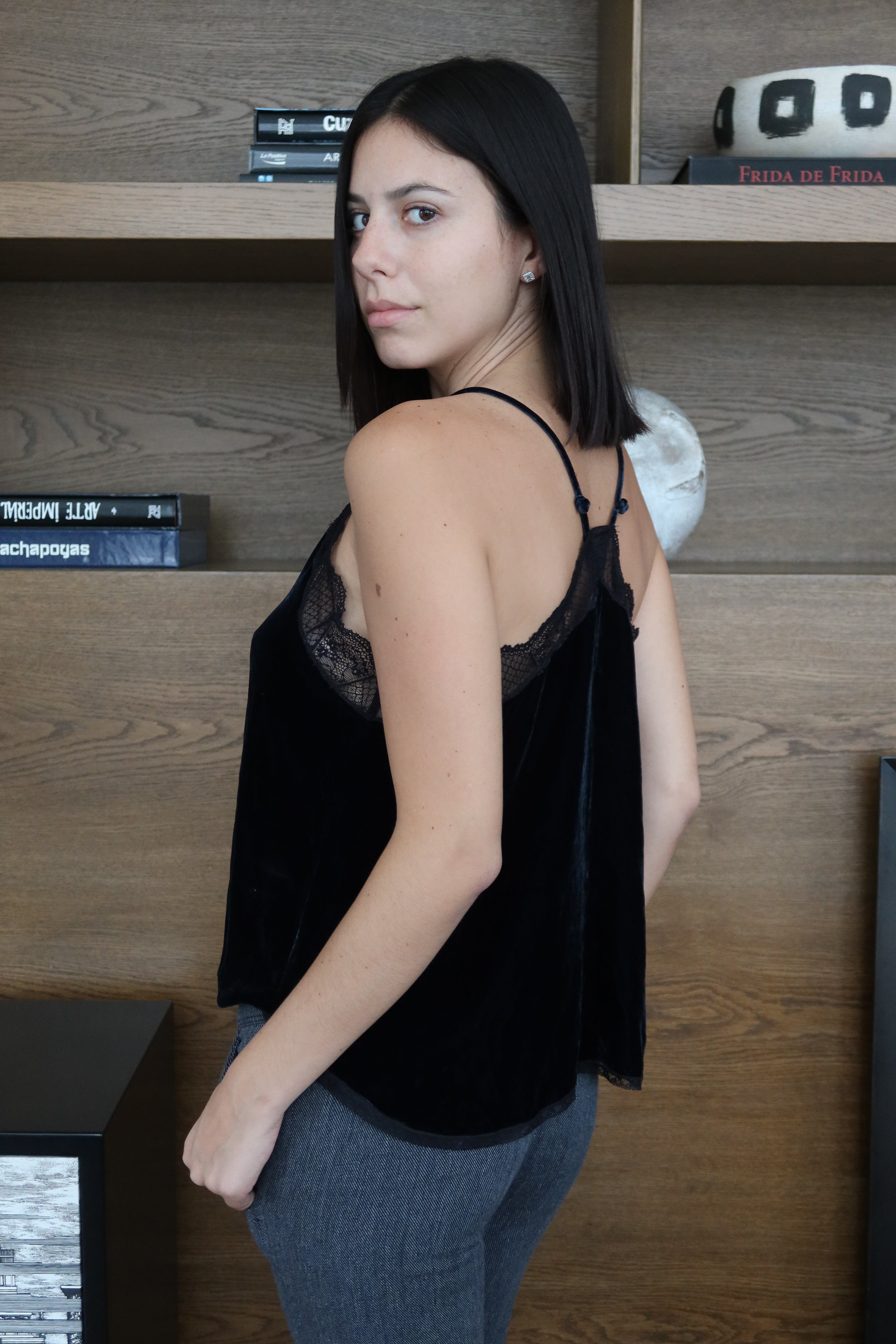 Zadig & Voltaire Velvet Lace-Trim Camisole