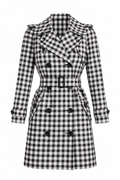 Coach Black & White Gingham Trench Coat