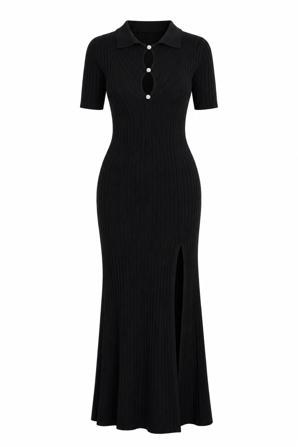 Zadig & Voltaire Ribbed Knit Cutout Maxi Dress
