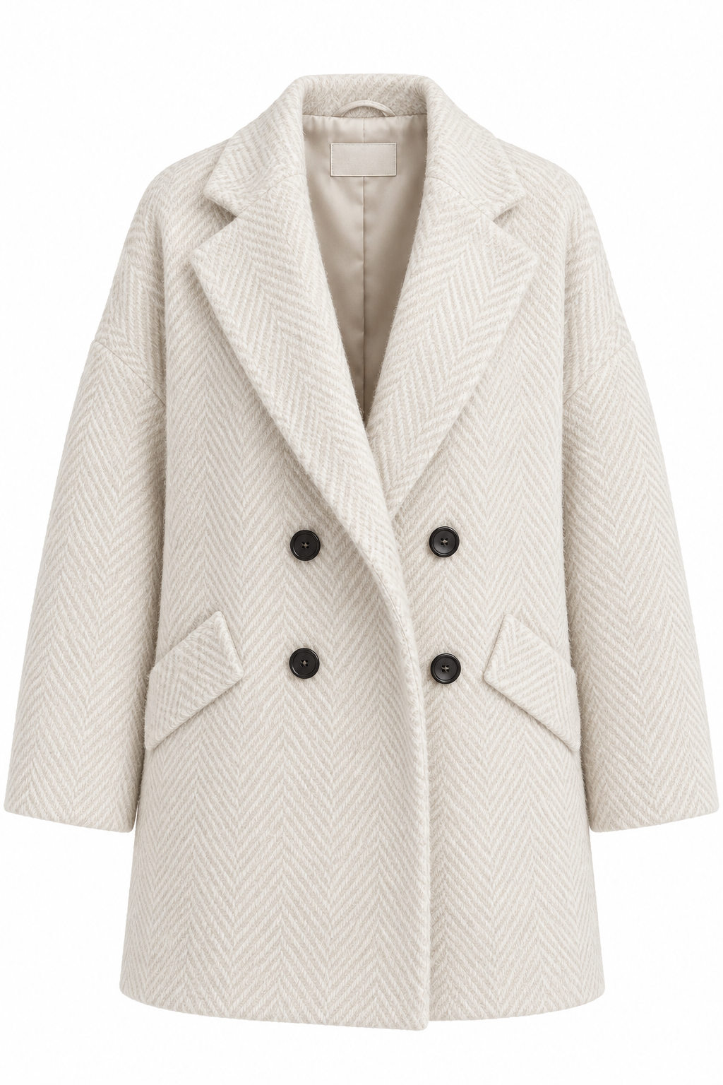 Ba&sh Oversized Cream Wool Coat