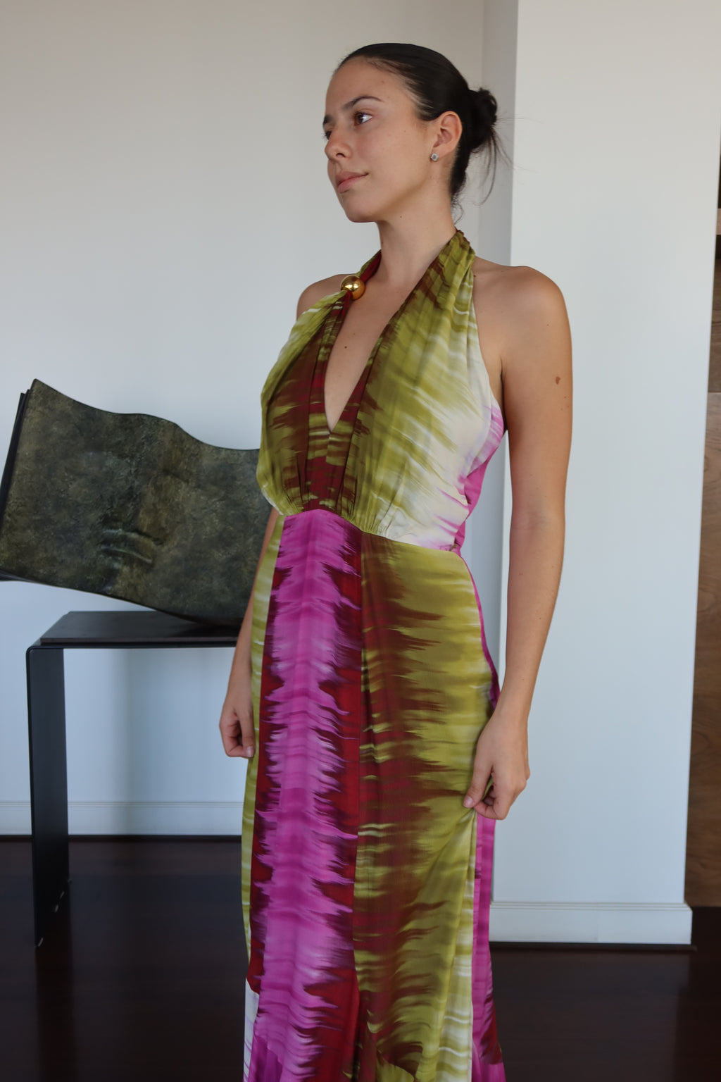 Silvia Tcherassi Multicolor Halter Maxi Dress