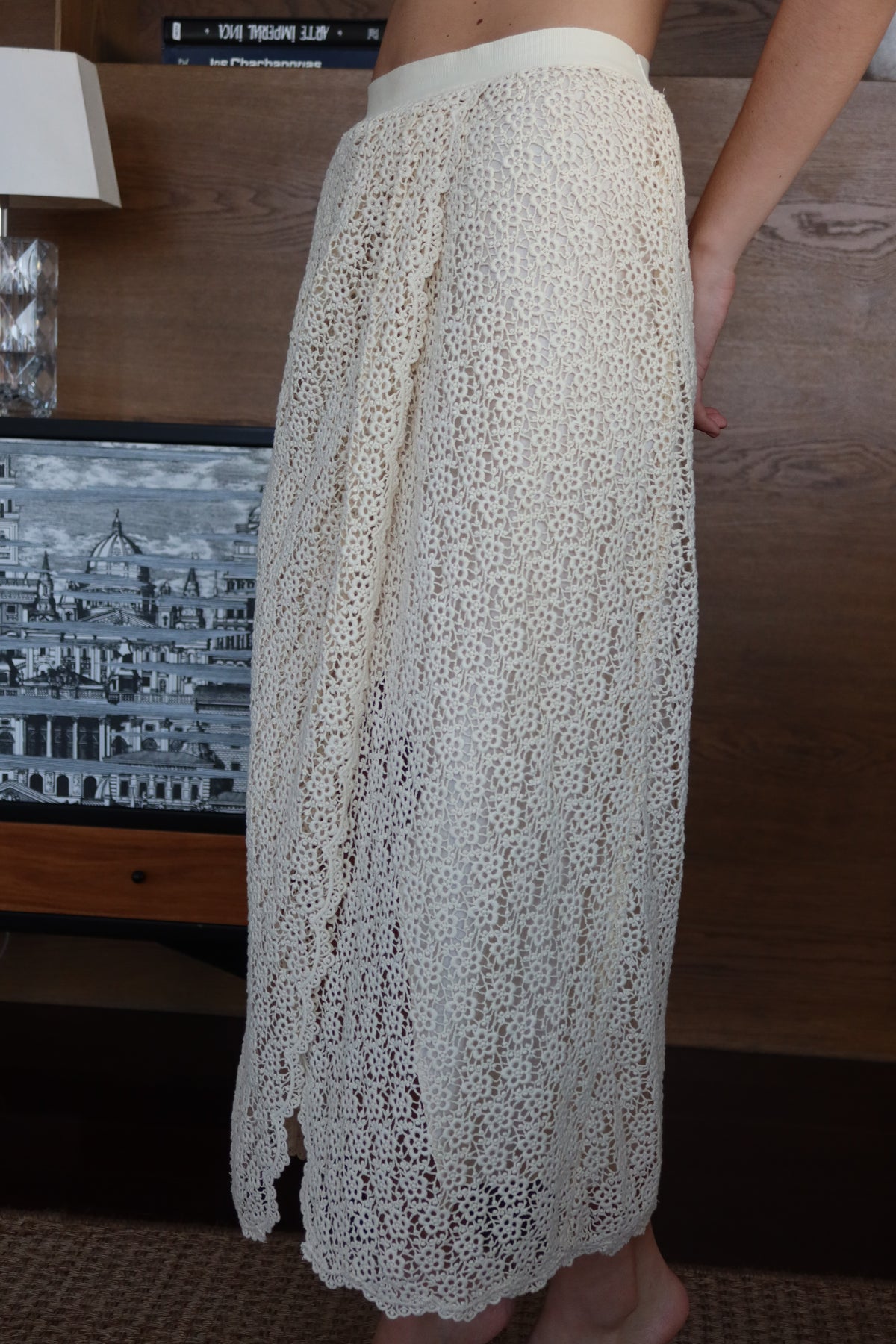 Isabel Marant Ivory Floral Lace Maxi Skirt