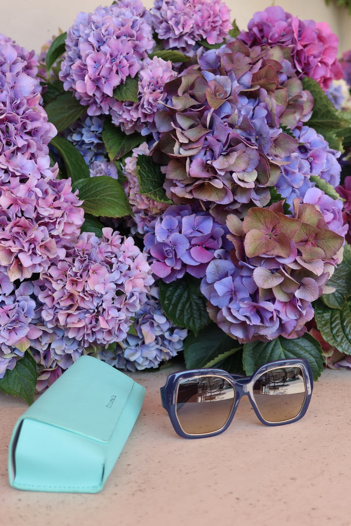 Tiffany & Co. Blue & Gold Oversized Square Sunglasses